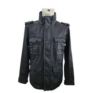 Superdry Mens The Rookie Wax Military Jacket Gunmetal XL